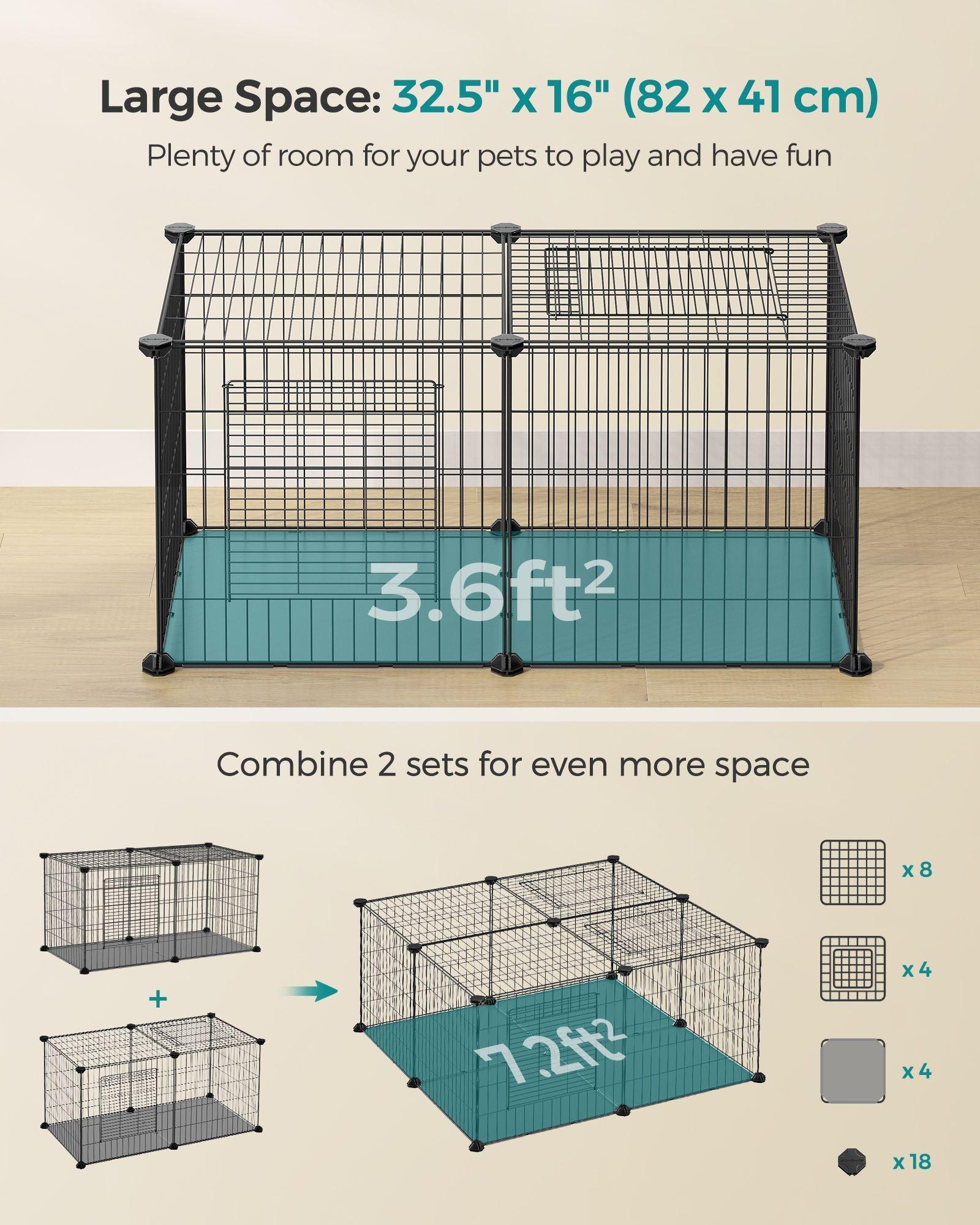 32.5''L x 16''W x 16''H Small Animal Playpen with Top and Base FredCo