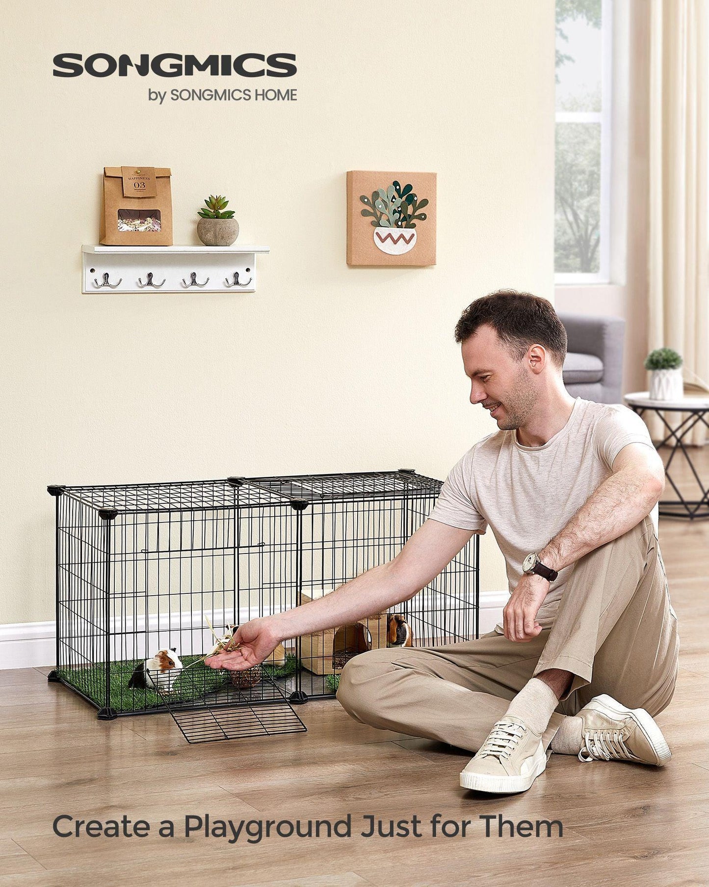 32.5''L x 16''W x 16''H Small Animal Playpen with Top and Base FredCo