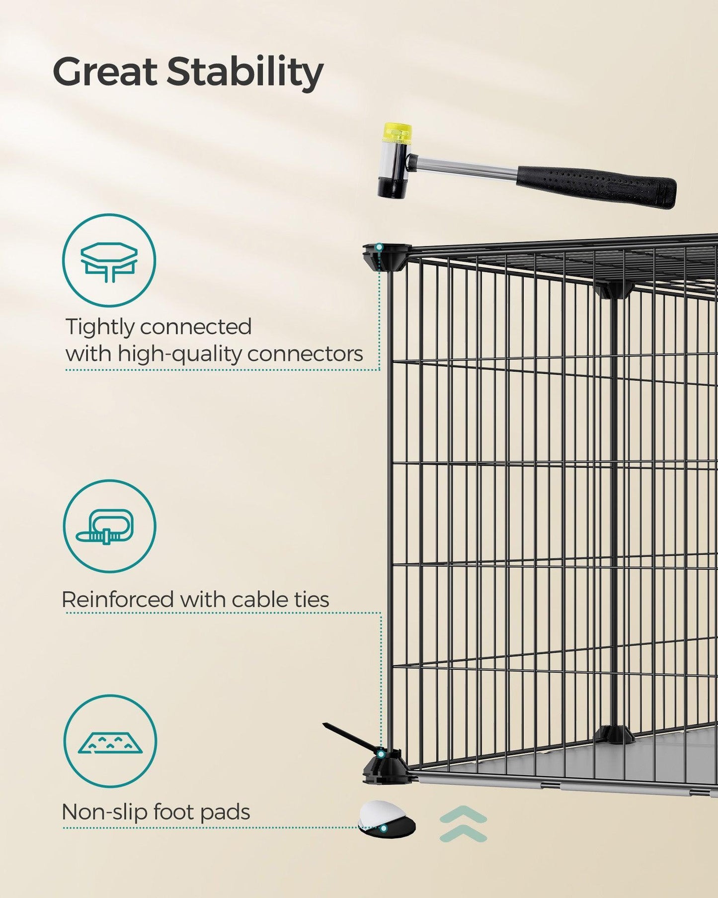 32.5''L x 16''W x 16''H Small Animal Playpen with Top and Base FredCo