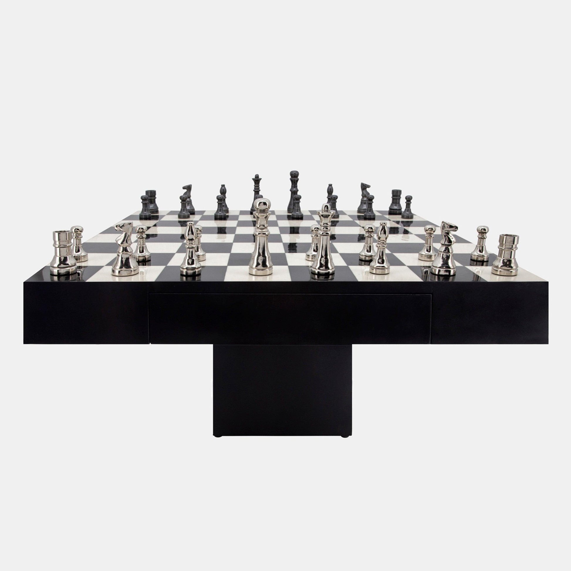 32 x 32 Black/White Chess Board Game Table 15683 Sagebrook Home FredCo