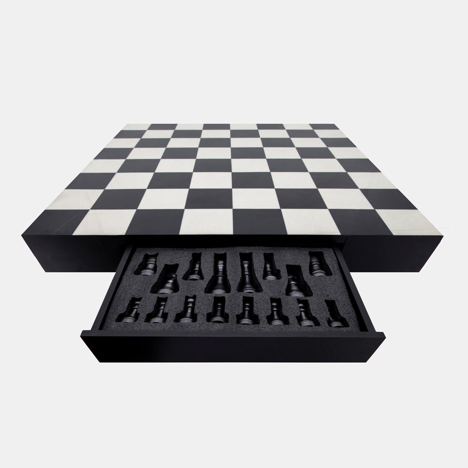 32 x 32 Black/White Chess Board Game Table 15683 Sagebrook Home FredCo