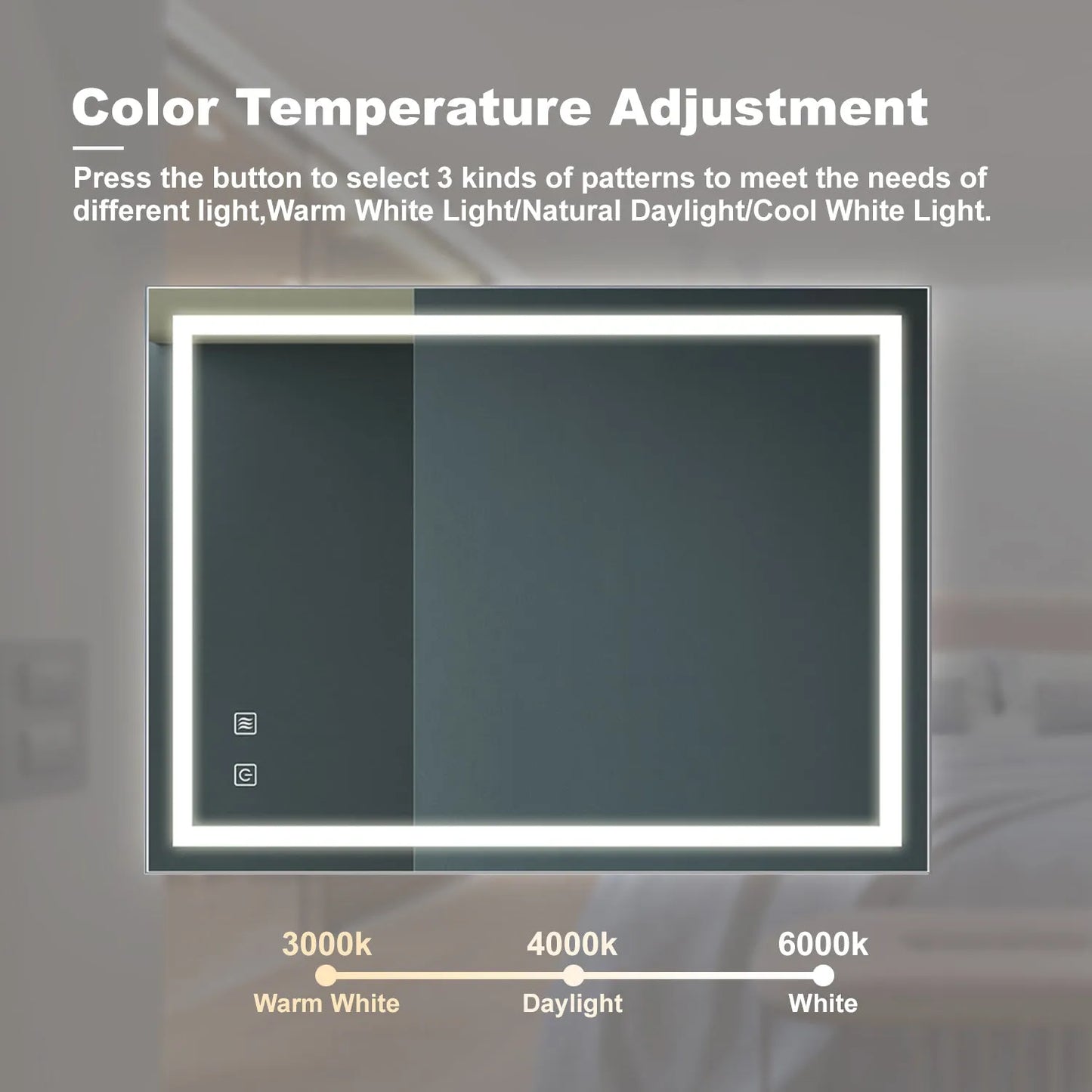 32x24inch Bathroom Led Classy Vanity Mirror with focused backplane FredCo