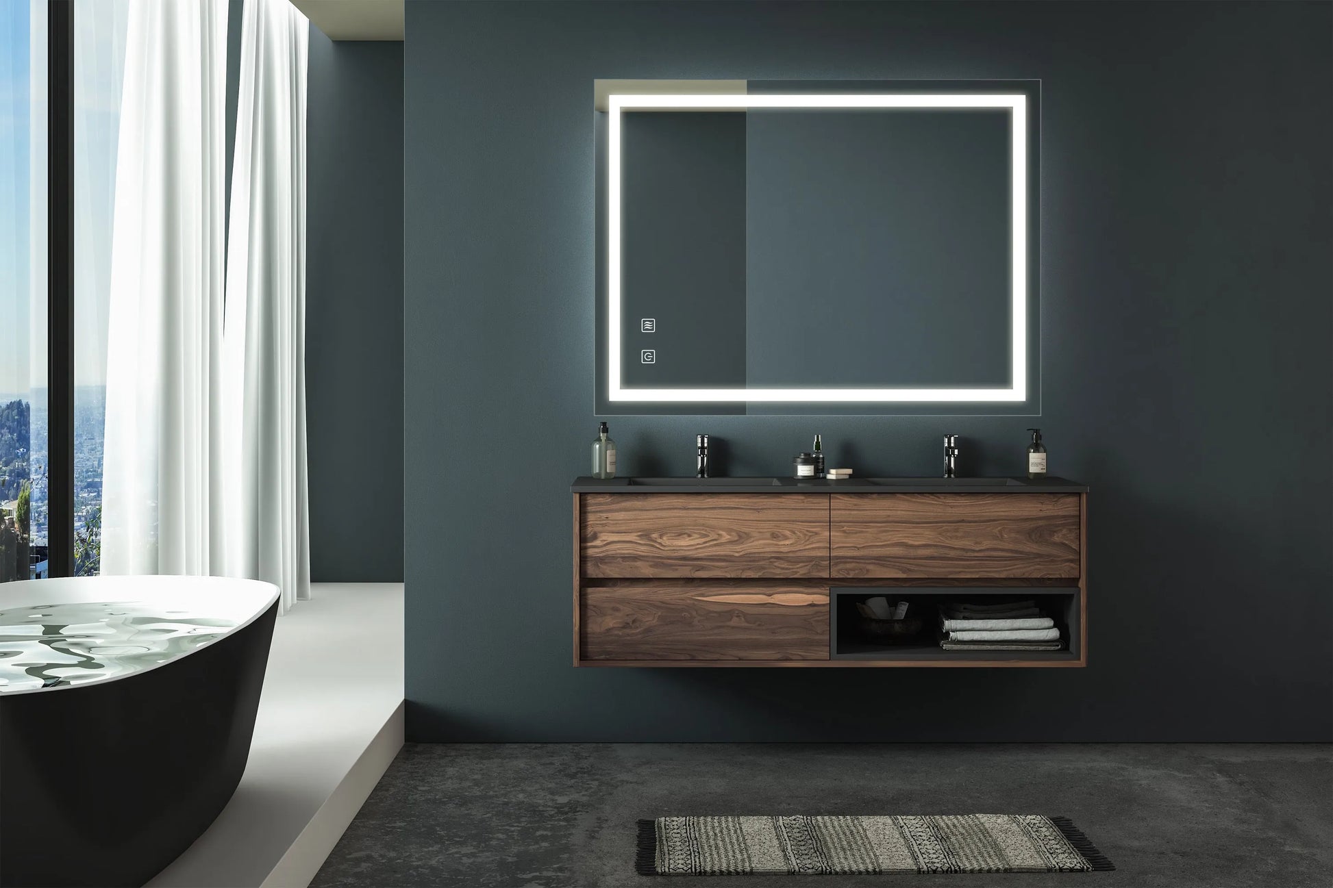 32x24inch Bathroom Led Classy Vanity Mirror with focused backplane FredCo