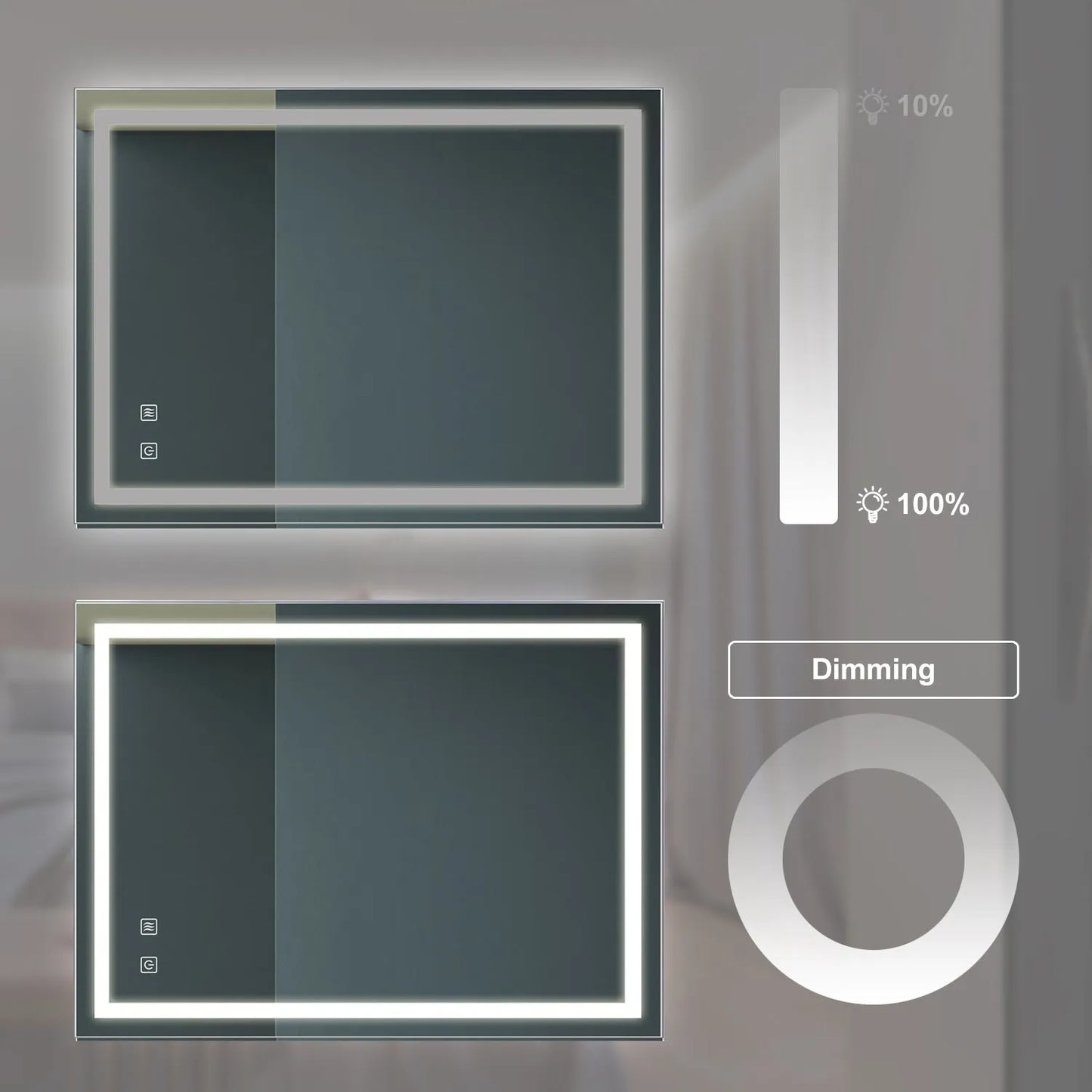 32x24inch Bathroom Led Classy Vanity Mirror with focused backplane FredCo
