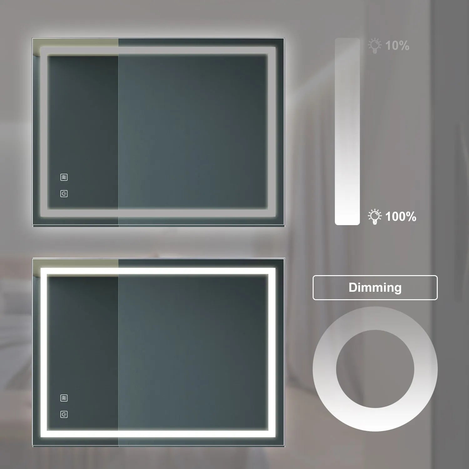 32x24inch Bathroom Led Classy Vanity Mirror with focused backplane FredCo