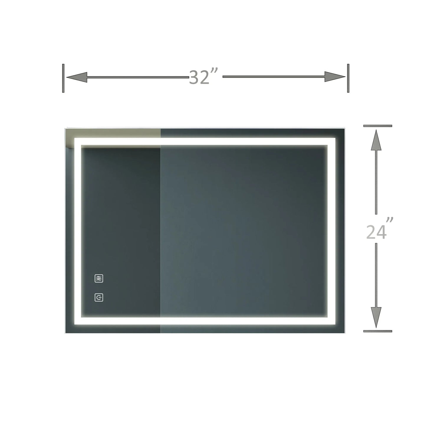 32x24inch Bathroom Led Classy Vanity Mirror with focused backplane FredCo
