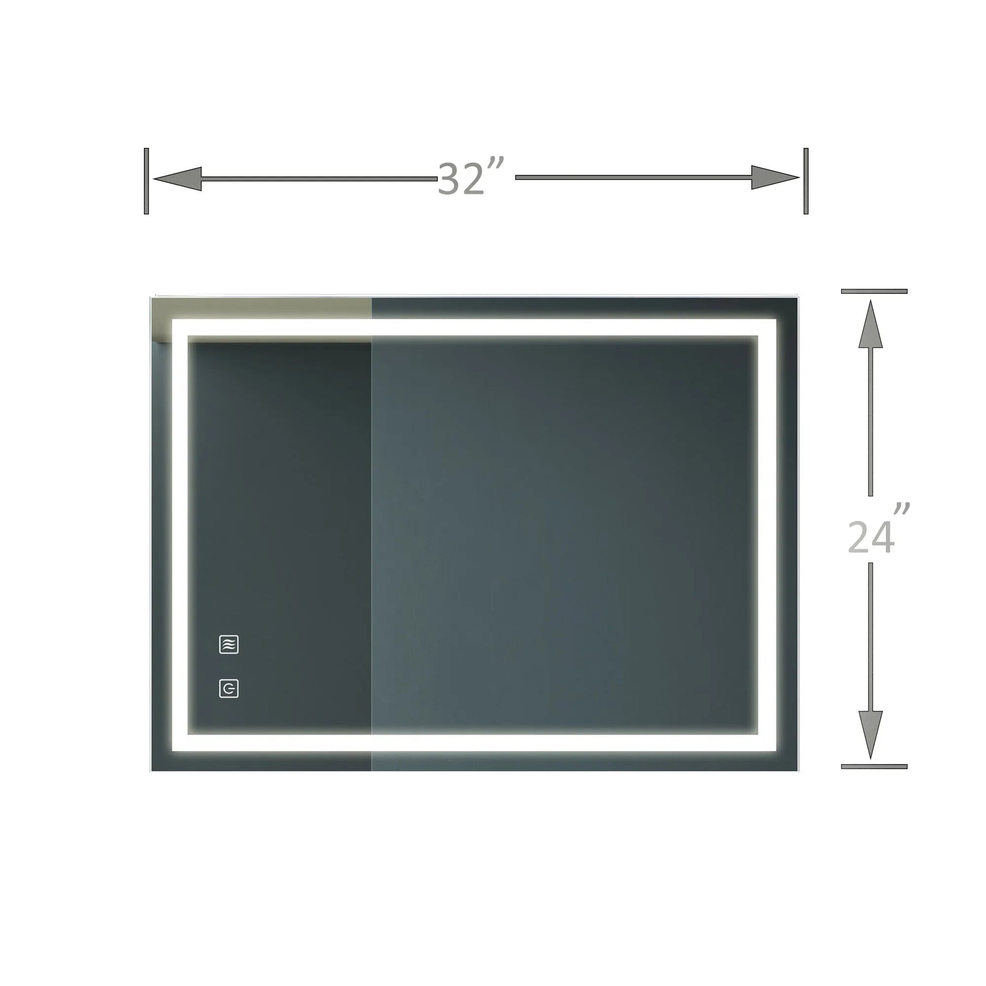 32x24inch Bathroom Led Classy Vanity Mirror with focused backplane FredCo