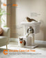 33.1" Tall Cat Tree with Scratching Posts Cream White FredCo