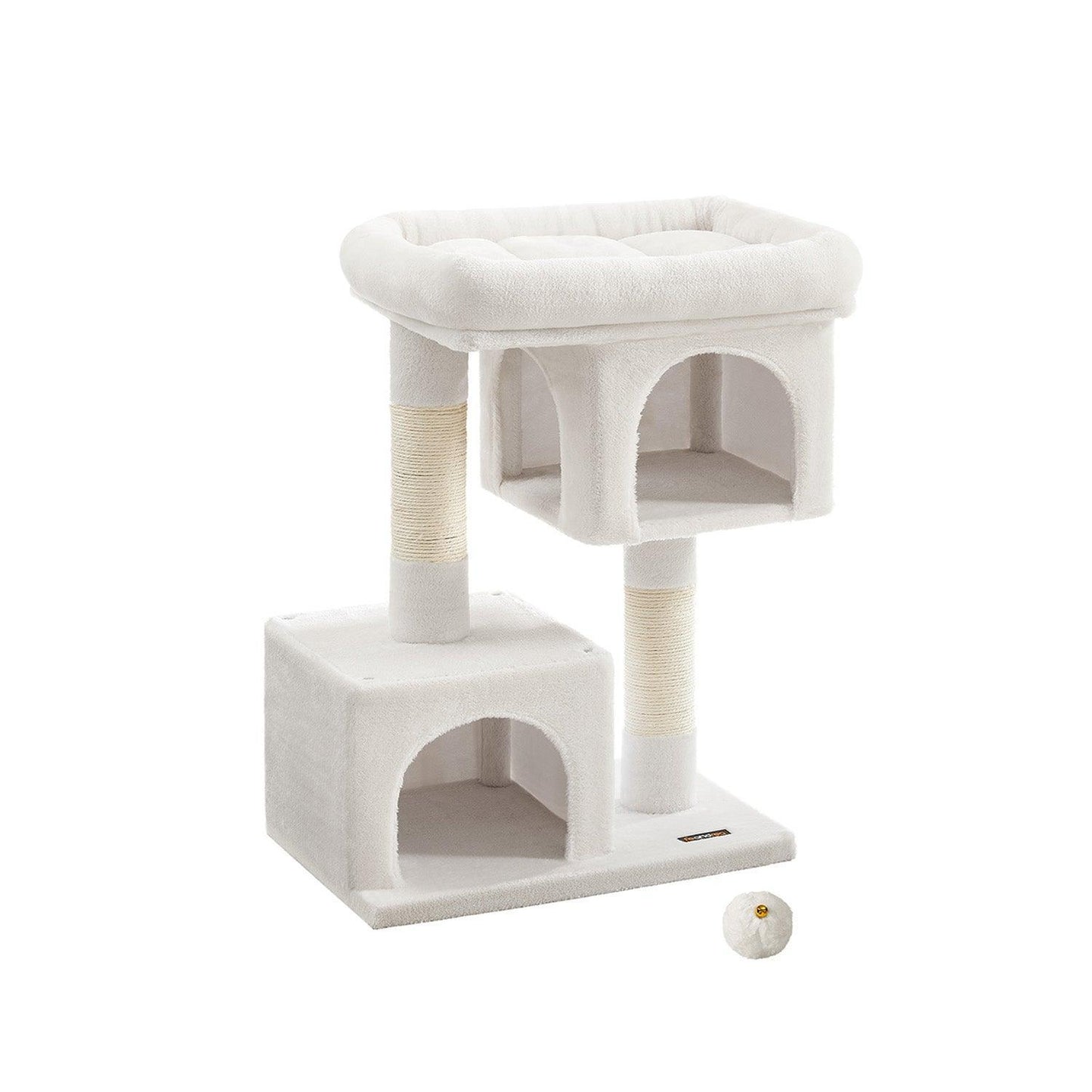 33.1" Tall Cat Tree with Scratching Posts Cream White FredCo