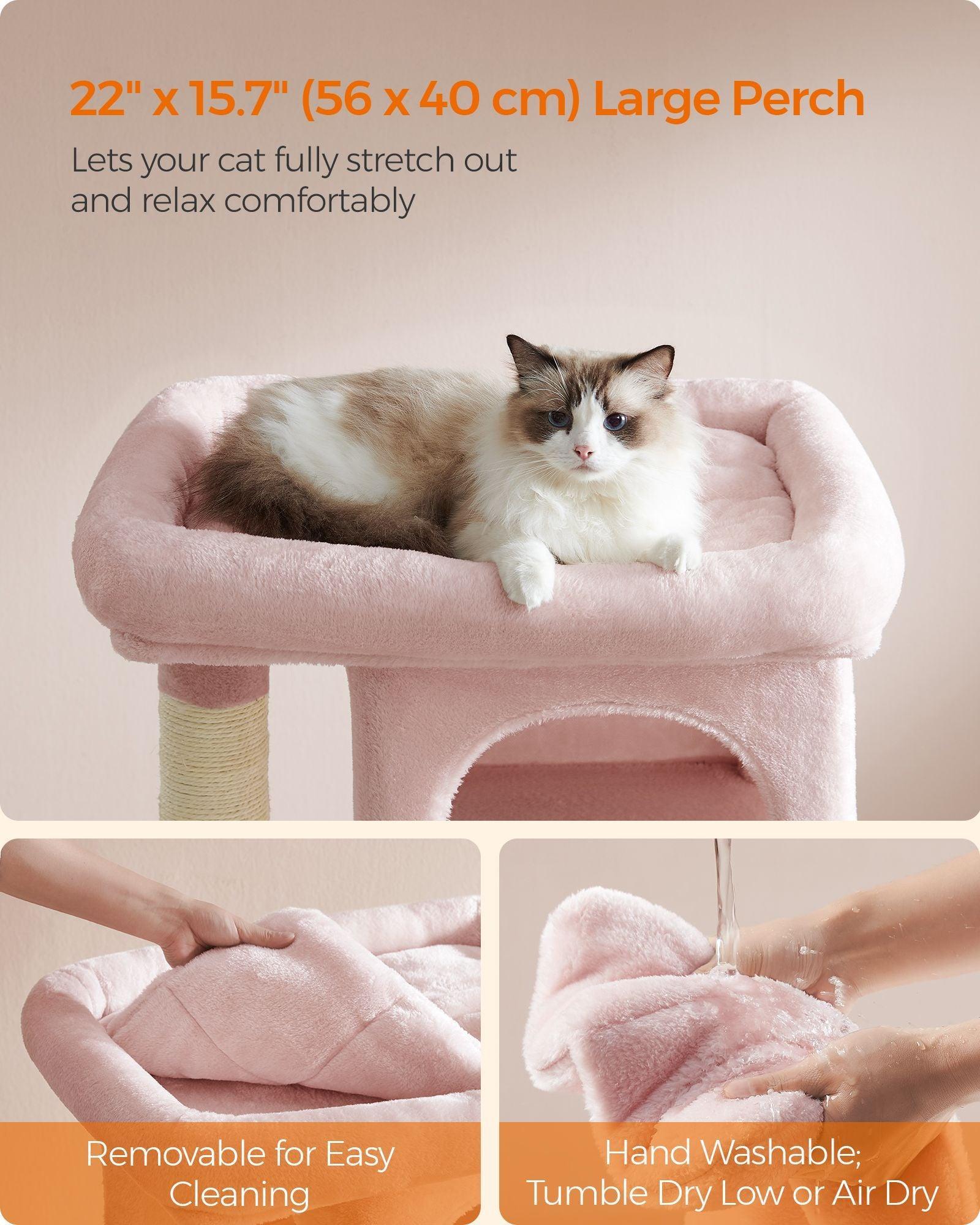 33.1" Tall Cat Tree with Scratching Posts Jelly Pink FredCo