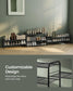 33.5" Wide 2-Tier Metal Shoe Rack with 4 Hooks Ink Black FredCo