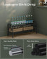 33.5" Wide 2-Tier Metal Shoe Rack with 4 Hooks Ink Black FredCo