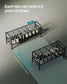 33.5" Wide 2-Tier Metal Shoe Rack with 4 Hooks Ink Black FredCo