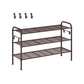 33.5" Wide 3-Tier Metal Shoe Rack Chestnut Brown FredCo