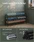 33.5" Wide 3-Tier Metal Shoe Rack with 4 Hooks Ink Black FredCo