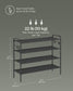 33.5" Wide 4-Tier Fabric Shoe Rack with 4 Hooks Ink Black FredCo