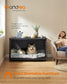 33.7" Wide Heavy-Duty Dog Crate Furniture Ink Black FredCo