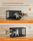 33.7" Wide Heavy-Duty Dog Crate Furniture Ink Black FredCo