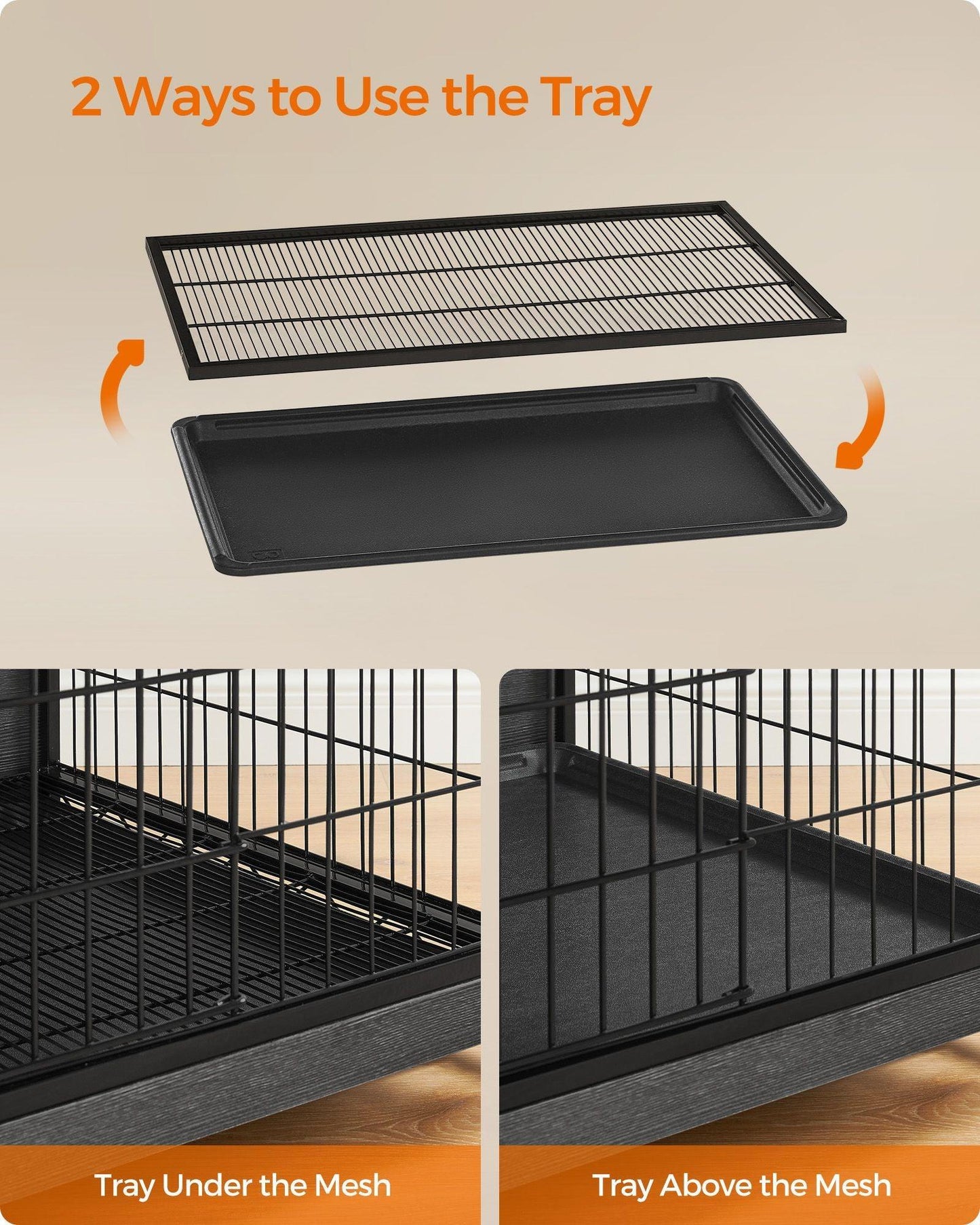 33.7" Wide Heavy-Duty Dog Crate Furniture Ink Black FredCo