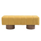 Upholstered Dining Bench, No-Assembly Entryway Bench Ottoman, Yellow Chenille Fabric, 50' Length FredCo