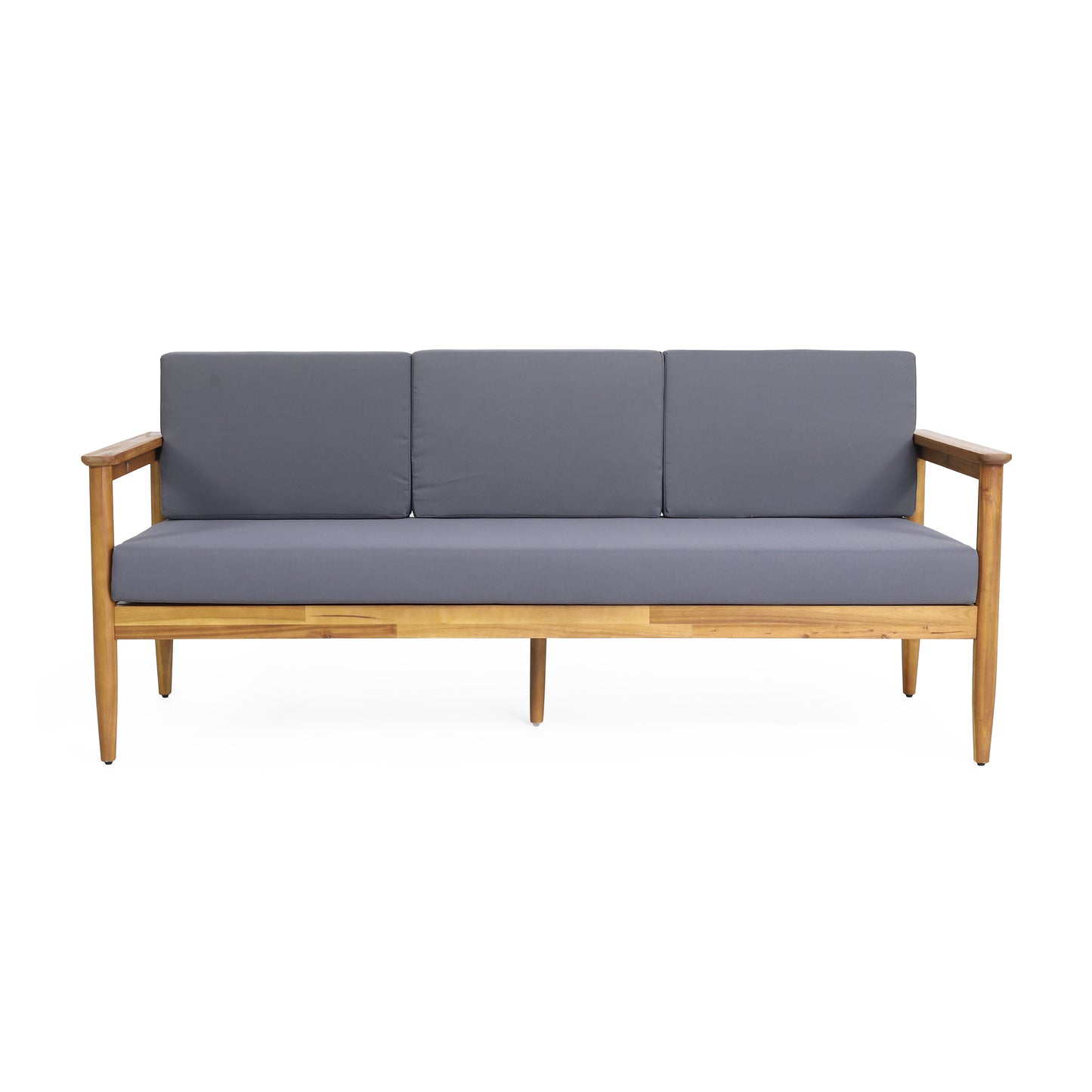 Modern wooden frame sofa with gray cushions, home furniture from FredCo International