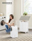 34.3-Gallon Laundry Hamper with Wheels Cloud White FredCo