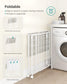 34.3-Gallon Laundry Hamper with Wheels Cloud White FredCo