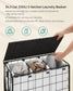 34.3-Gallon Laundry Hamper with Wheels Ink Black and Cloud White FredCo