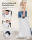 34.3-Gallon Laundry Hamper with Wheels Ink Black and Cloud White FredCo