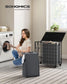 34.3-Gallon Laundry Hamper with Wheels Ink Black and Slate Gray FredCo