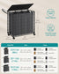 34.3-Gallon Laundry Hamper with Wheels Ink Black and Slate Gray FredCo
