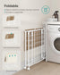 34.3-Gallon Laundry Hamper with Wheels Natural Beige and Cream White FredCo