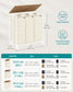 34.3-Gallon Laundry Hamper with Wheels Natural Beige and Cream White FredCo