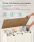 34.3-Gallon Laundry Hamper with Wheels Natural Beige and Cream White FredCo