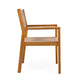 Outdoor Dining Chair Set of 2, Patio Chairs, Teak Acacia Wood, Light Brown Rope FredCo