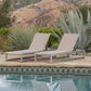 Outdoor Chaise Lounge Set of 2 with Adjustable Aluminum Frame and Textilene Mesh Seating in Grey FredCo
