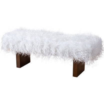 Henley Bench in White Khaki Fur FredCo