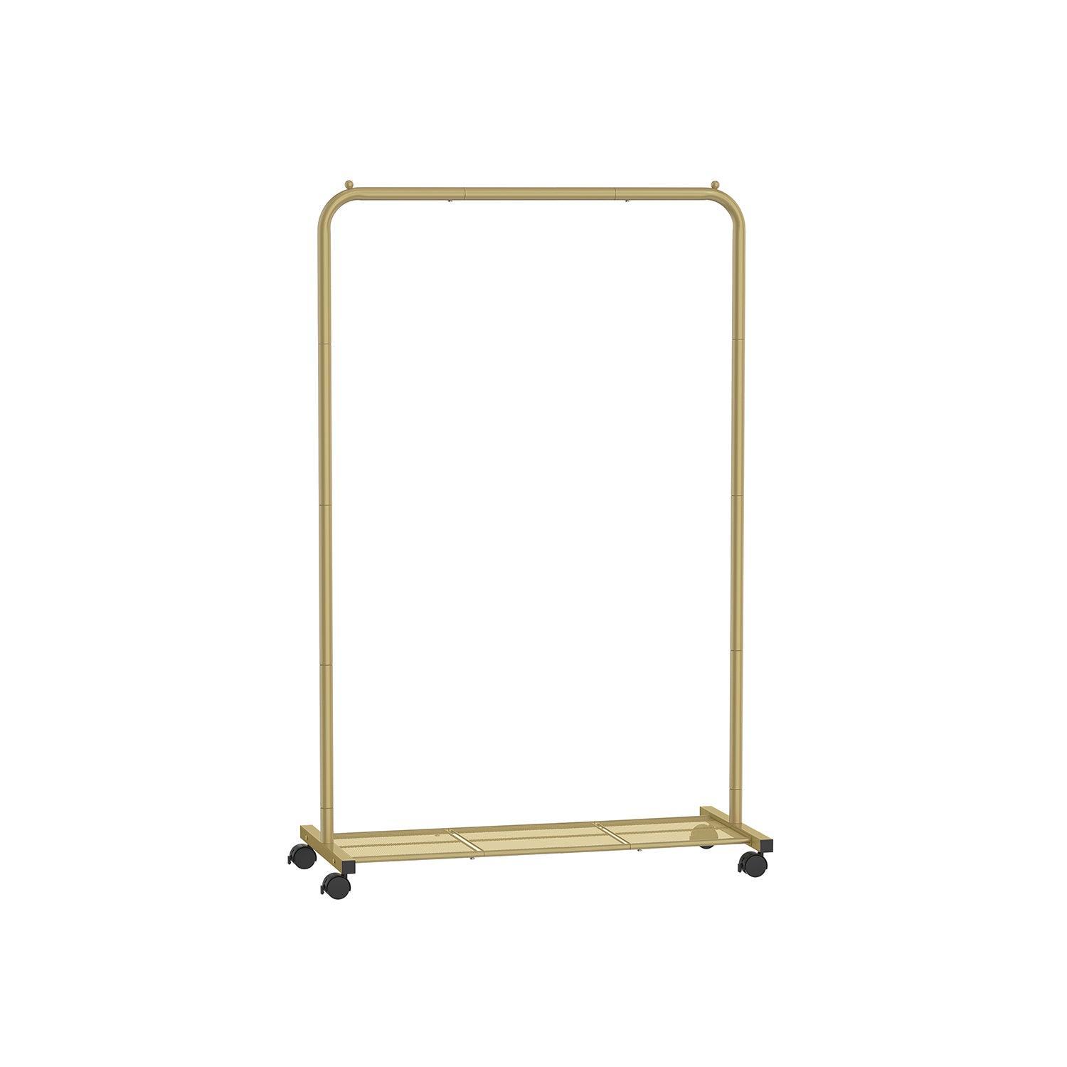 35.8" Wide Clothes Rack on Wheels Champagne Gold FredCo