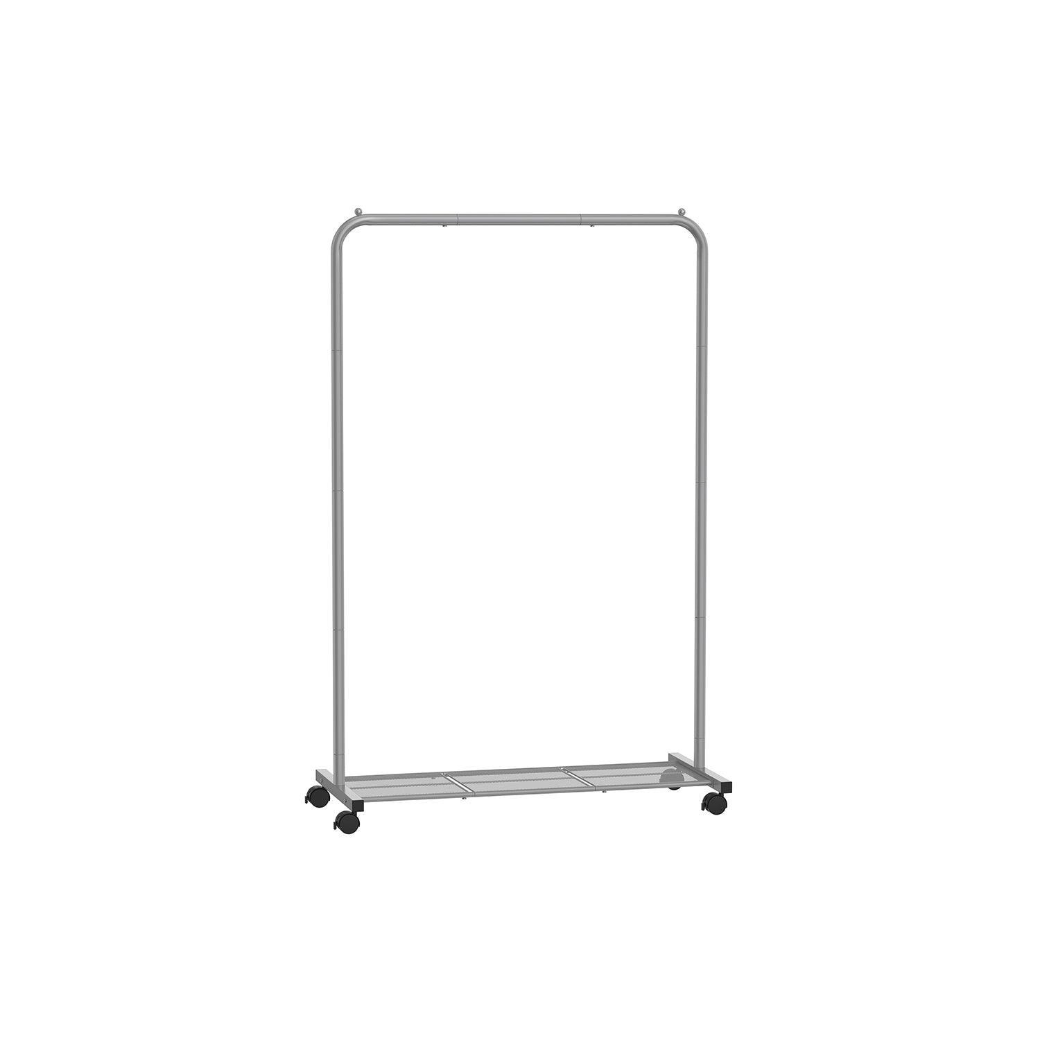 35.8" Wide Clothes Rack on Wheels Slate Gray FredCo