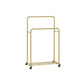 35.8" Wide Double-Rod Garment Rack on Wheels Champagne Gold FredCo