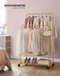 35.8" Wide Double-Rod Garment Rack on Wheels Champagne Gold FredCo