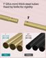 35.8" Wide Double-Rod Garment Rack on Wheels Champagne Gold FredCo