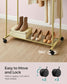 35.8" Wide Double-Rod Garment Rack on Wheels Champagne Gold FredCo