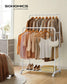 35.8" Wide Double-Rod Garment Rack on Wheels Cloud White FredCo