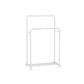 35.8" Wide Double-Rod Garment Rack on Wheels Cloud White FredCo