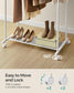 35.8" Wide Double-Rod Garment Rack on Wheels Cloud White FredCo