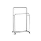 35.8" Wide Double-Rod Garment Rack on Wheels Slate Gray FredCo