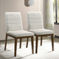 Ines Modern White Boucle Dining Chair (Set of 2) with Solid Wood Base and Foam Padding 35.8'H x 18.9'W x 24'D FredCo