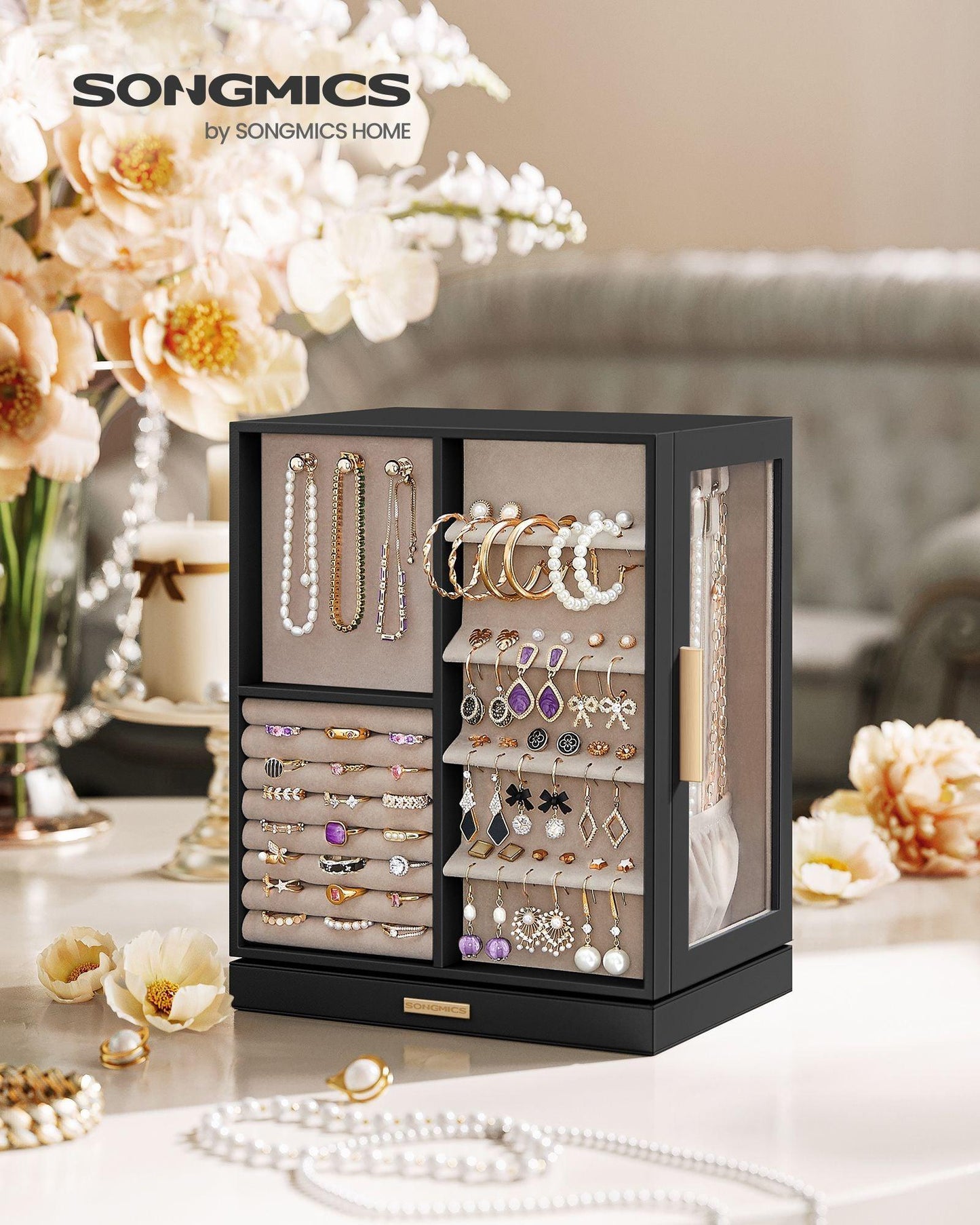 360° Rotating Jewellery Box Black FredCo