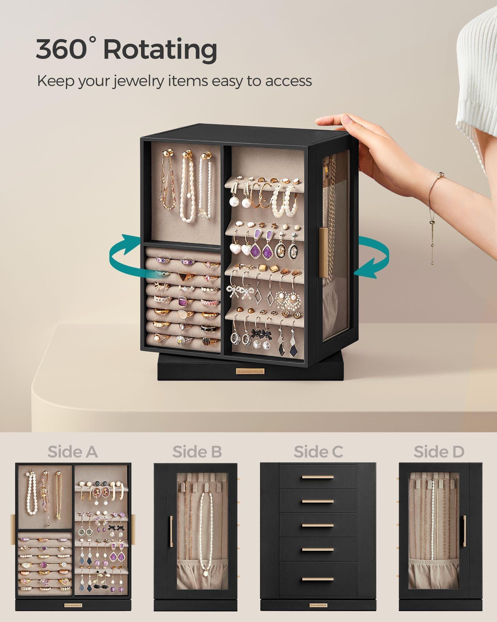 360° Rotating Jewellery Box Black FredCo